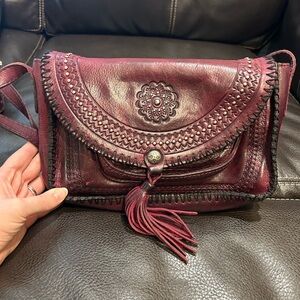 Burgundy Patricia Nash crossbody & wallet set